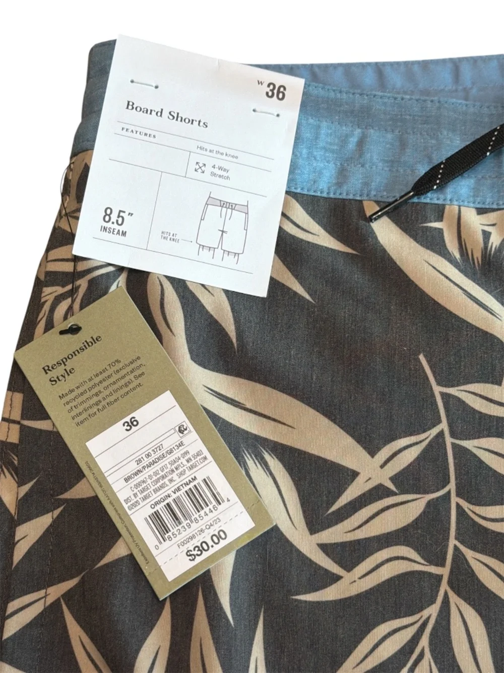 Goodfellow & Co Tropical Board Shorts Mens 36 NWT Swim Trunks Beach Summer